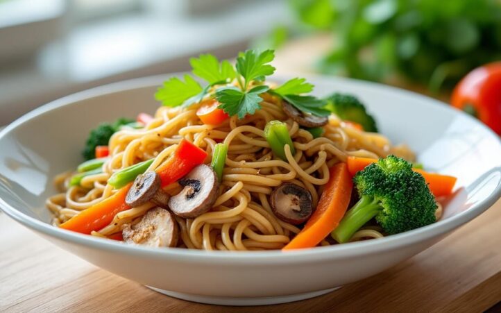 Découvrez une recette saine et savoureuse de nouilles de konjac sautées aux légumes, parfaite pour un repas léger et équilibré.