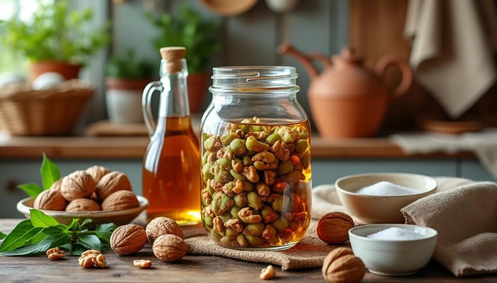 Découvrez notre recette maison facile pour préparer un vin de noix artisanal, une boisson traditionnelle savoureuse à réaliser chez vous.