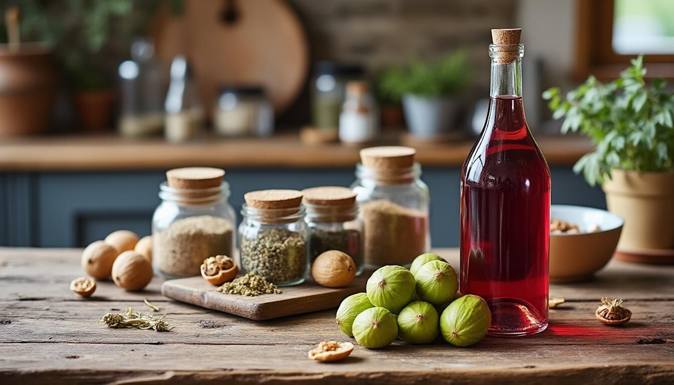 Découvrez notre recette maison facile pour préparer un vin de noix artisanal savoureux, parfait pour partager un moment convivial en famille ou entre amis.