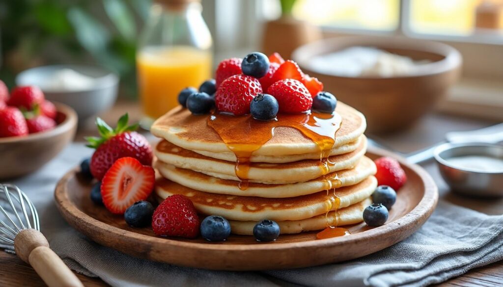 découvrez une recette de pancake sans gluten, idéale pour une douceur saine et facile à préparer. parfait pour un petit-déjeuner gourmand et léger !