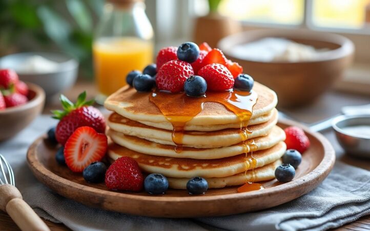 découvrez une recette de pancake sans gluten, idéale pour une douceur saine et facile à préparer. parfait pour un petit-déjeuner gourmand et léger !