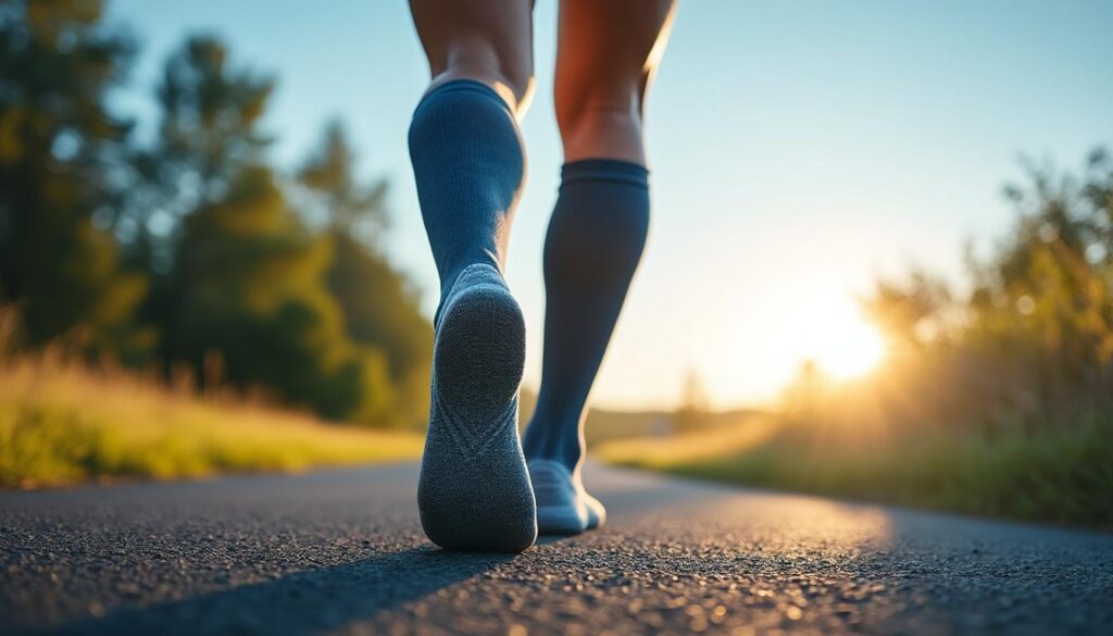 découvrez les bienfaits des chaussettes de compression pour le running : amélioration de la circulation sanguine, réduction de la fatigue musculaire et meilleure récupération après l'effort.